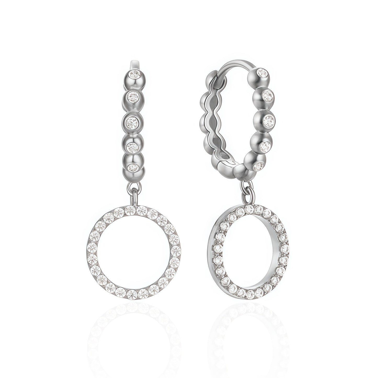 Dazzling Double Hoop & Circle Dangle