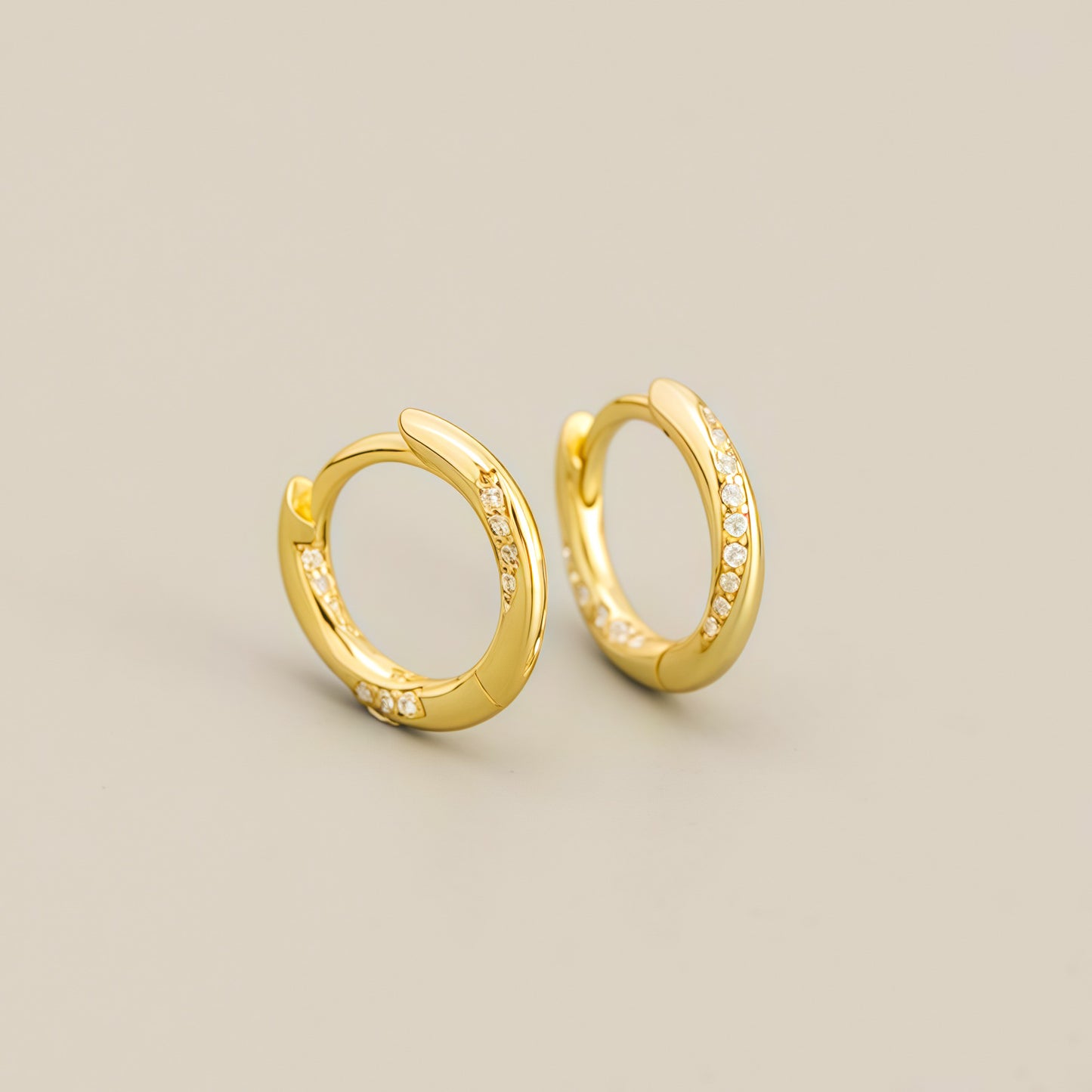 Dazzling Diamond Huggie Hoop Earrings