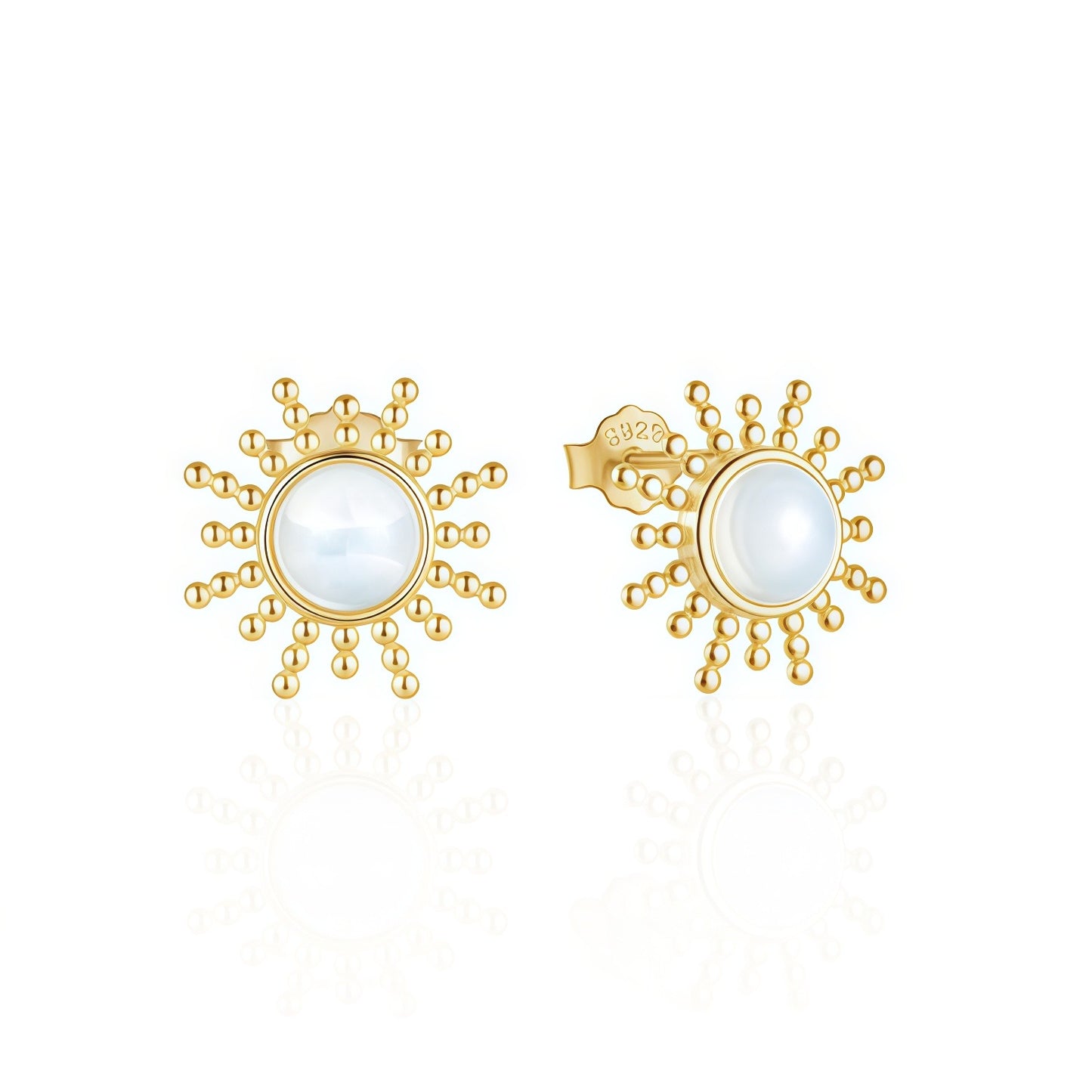 Opal Sunburst Stud Earrings