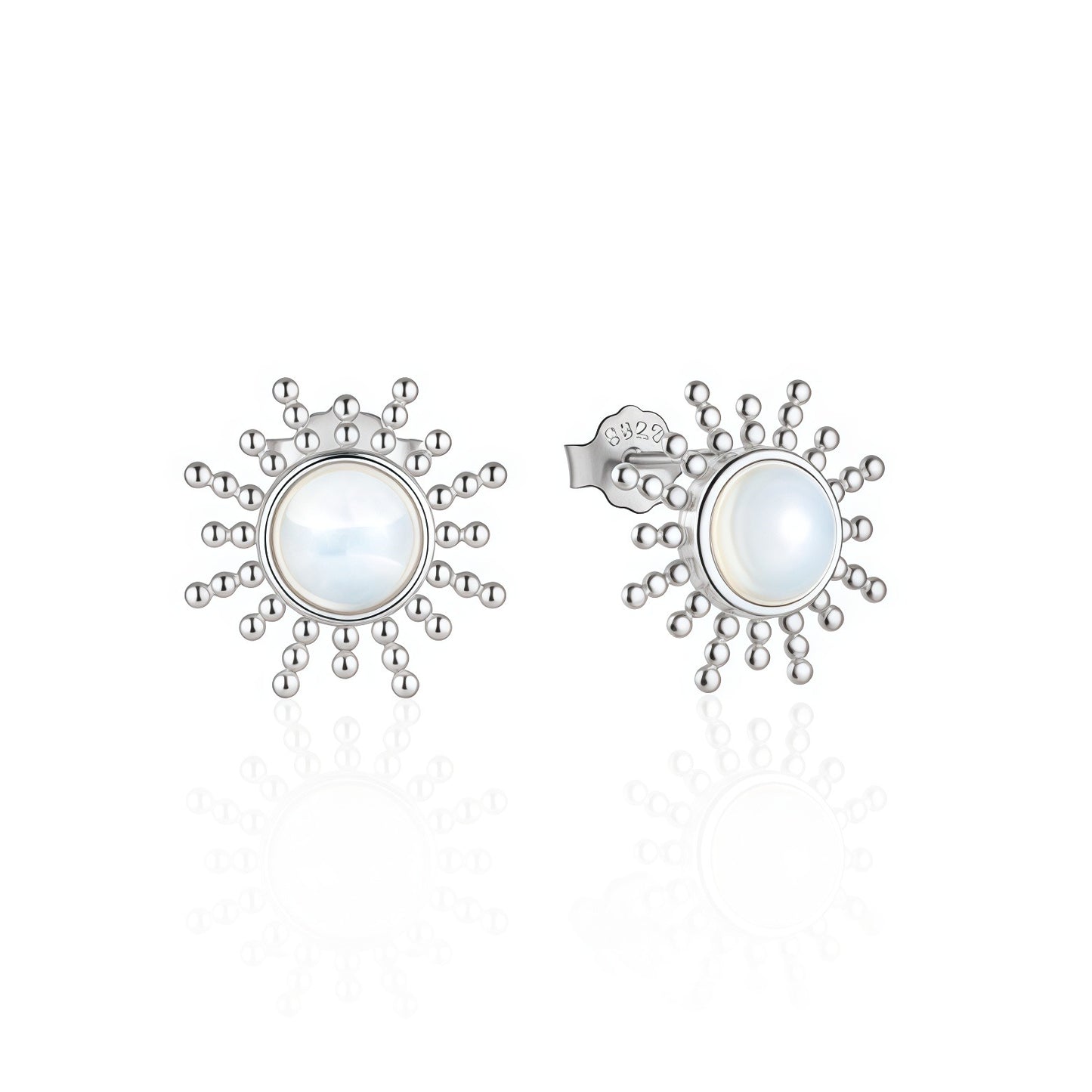 Opal Sunburst Stud Earrings