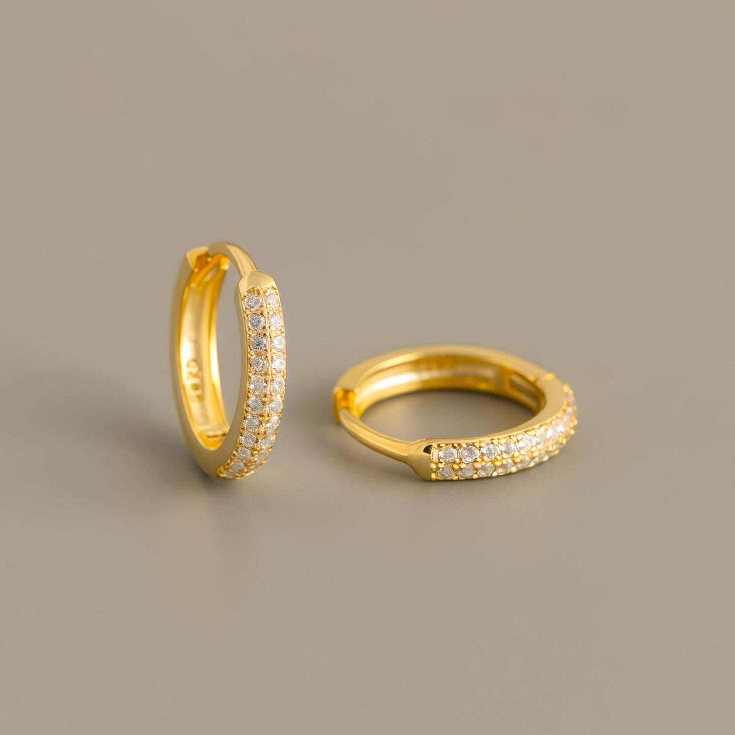 Dazzling Pave Huggie Hoop Earrings