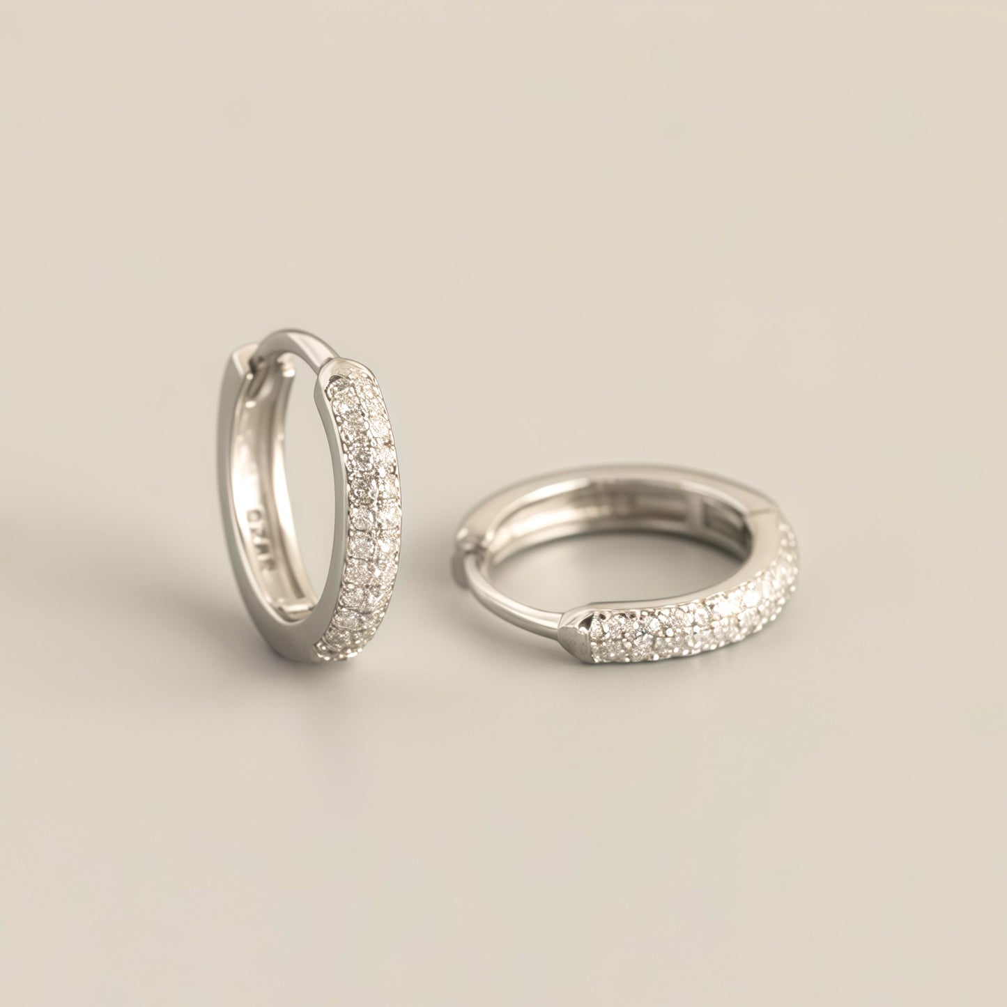 Dazzling Pave Huggie Hoop Earrings