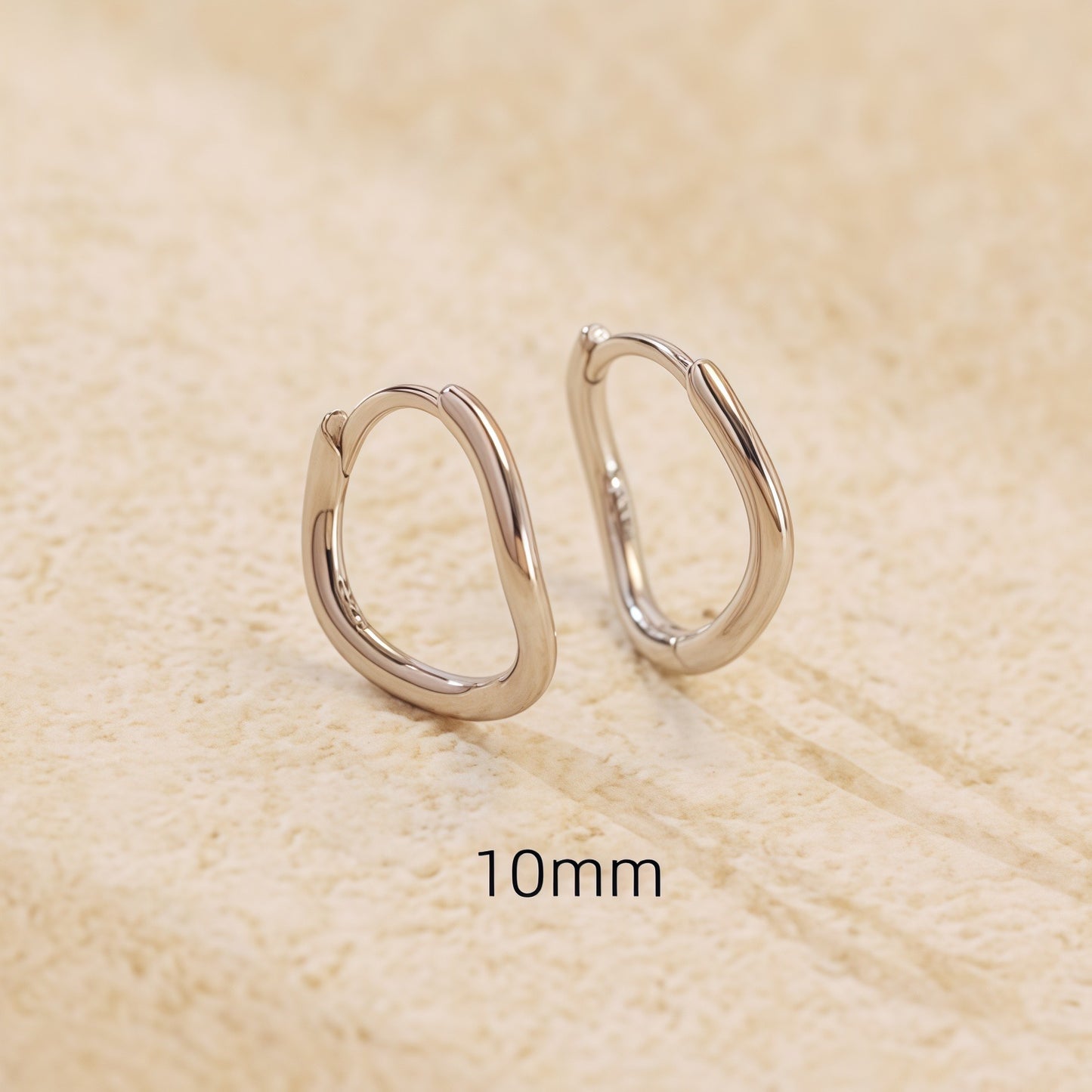 Sculpted Oval Hoop Earrings