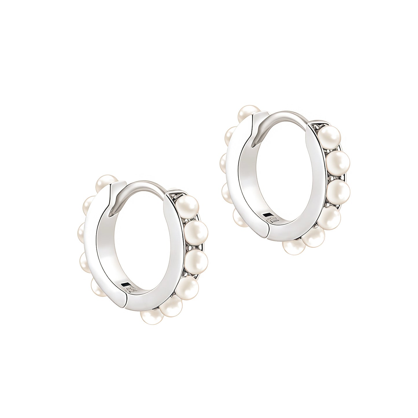 Elegant Pearl Huggie Hoop Earrings
