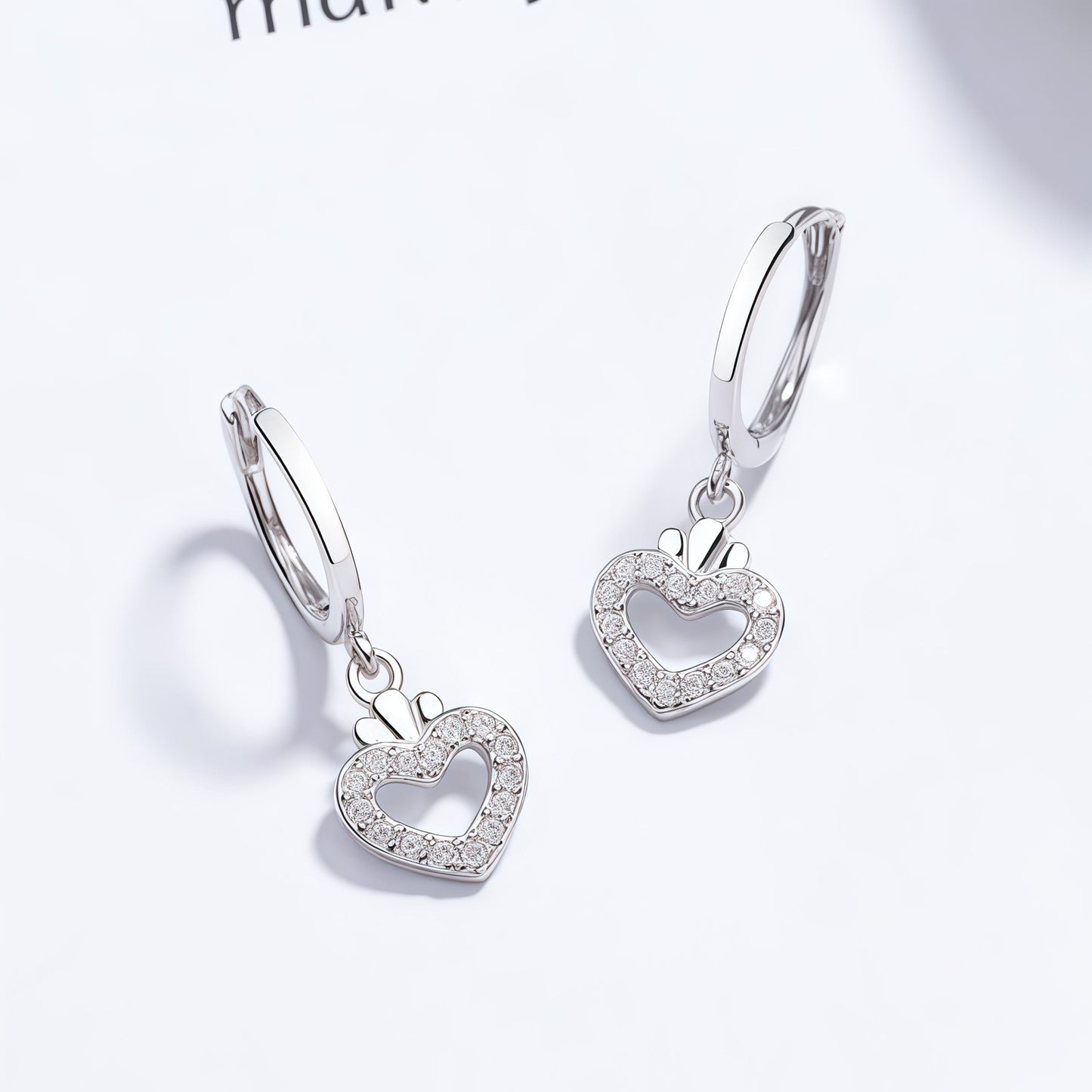 Golden Heart Charm Hoop Earrings