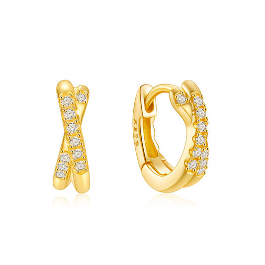 Elegant Duo Huggie Hoop Earrings