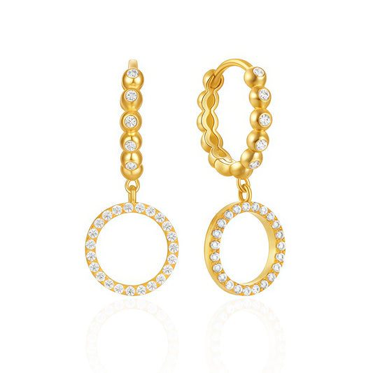 Dazzling Double Hoop & Circle Dangle
