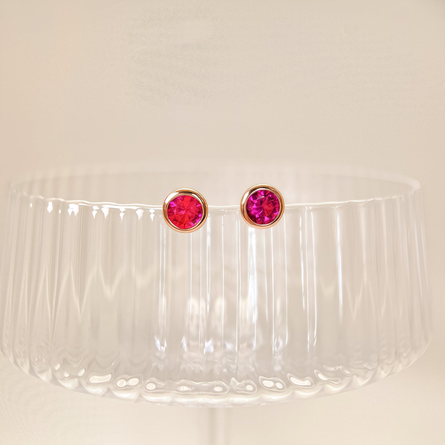 Ruby Red Stud Earrings