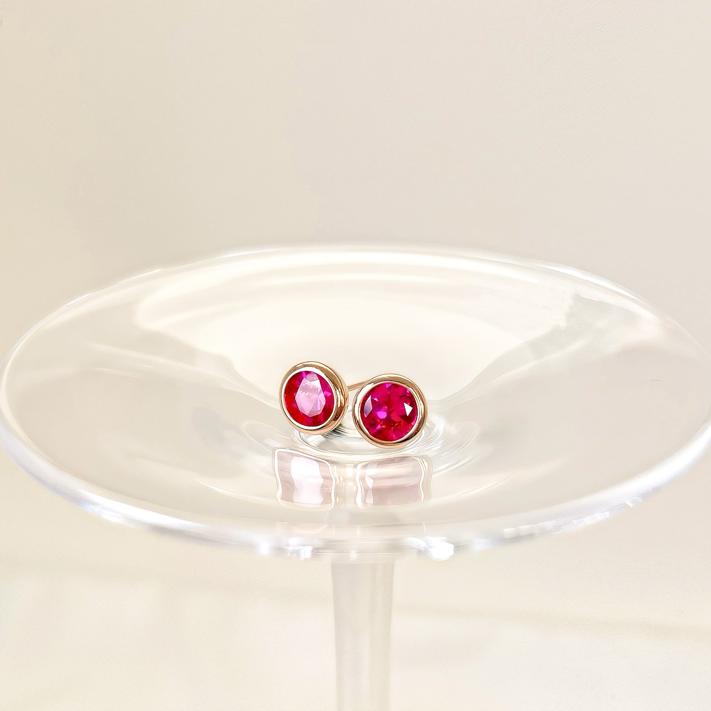 Ruby Red Stud Earrings