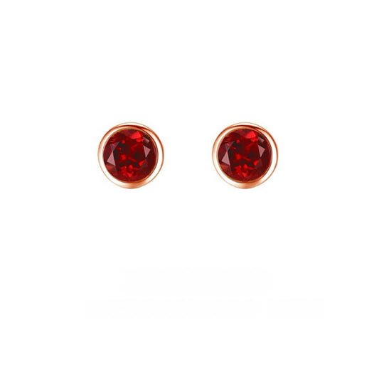 Ruby Red Stud Earrings