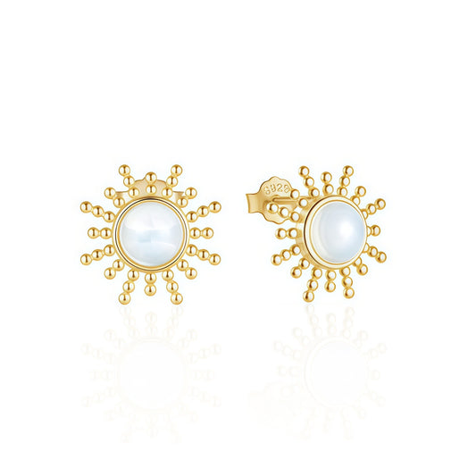 Opal Sunburst Stud Earrings