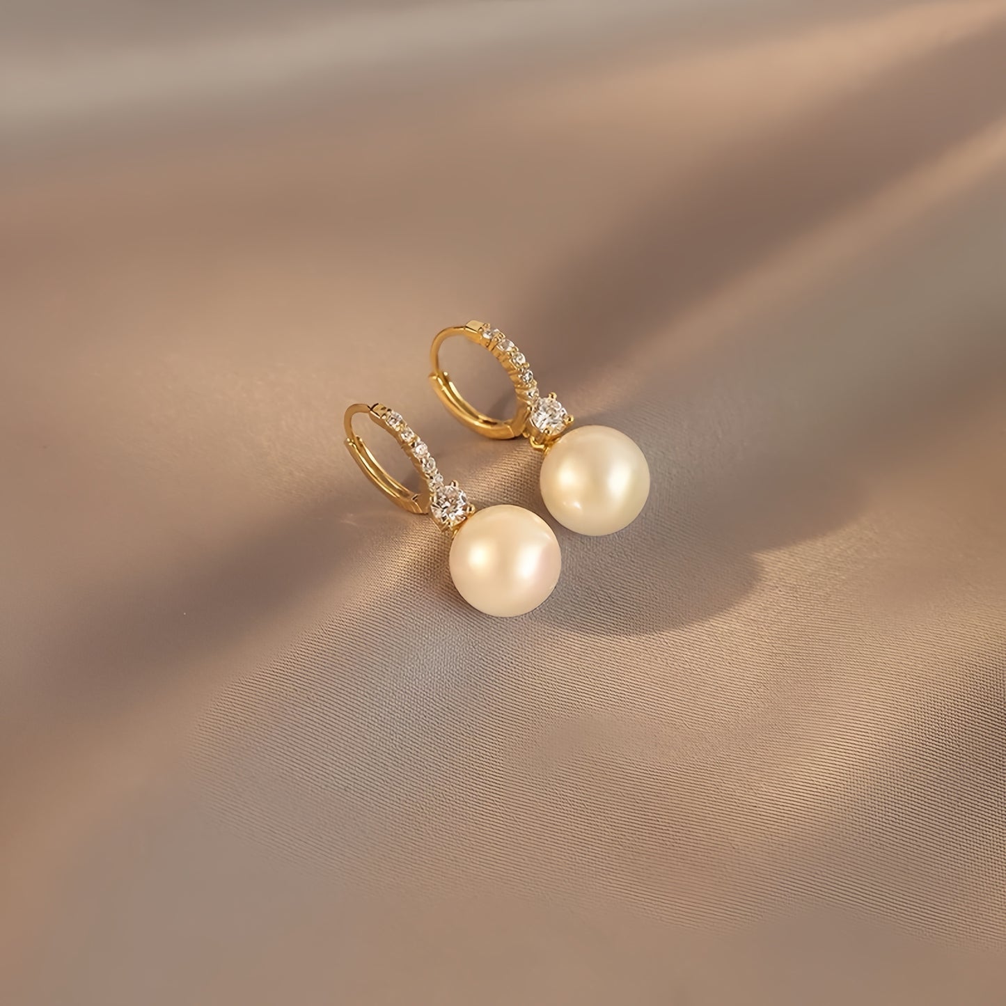 Fine Diamond & Pearl Charm Hoop Earrings