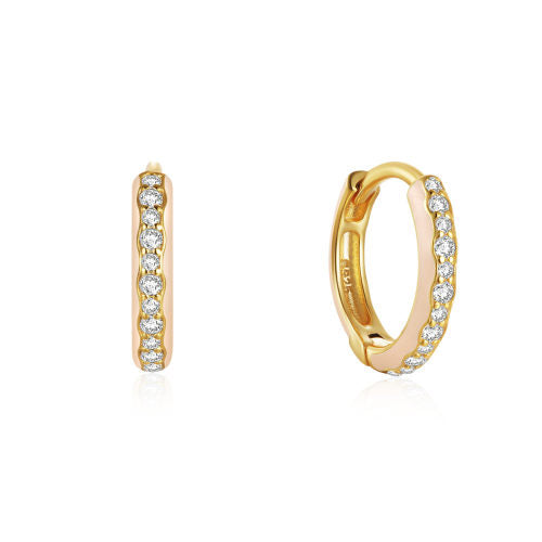 Diamond Huggie Hoop Earrings