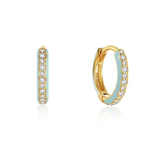 Diamond Huggie Hoop Earrings