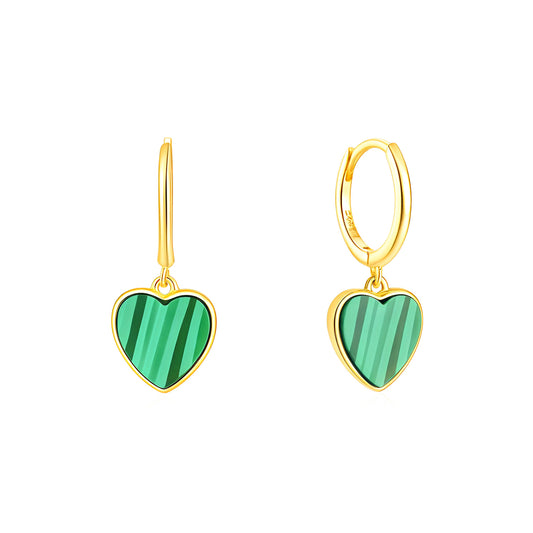 Elegant Heart Charm Hoop Earrings